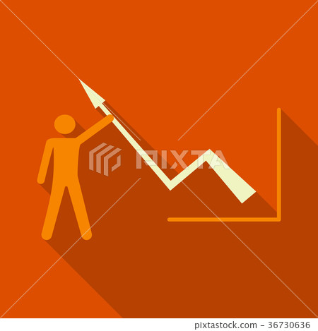 Man holds schedule chart on table vector. Economic 36730636