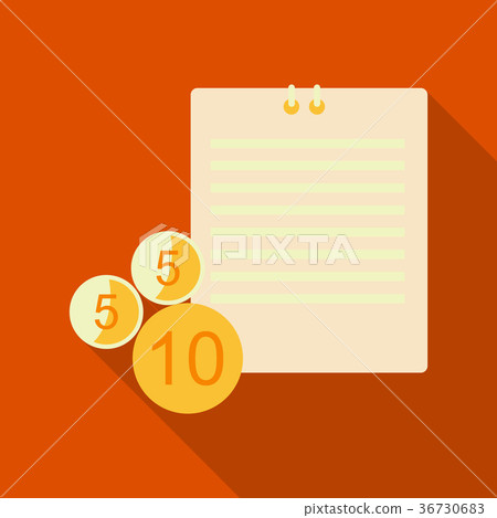 Vector A4 format paper with shadowsand text. coin 36730683
