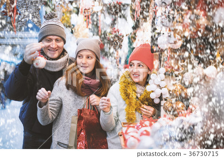 Portrait of positive family with teenager girl Portrait of positive family with teenager girl 36730715