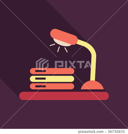 Vector drawn lamp stand on table and near three 36730835