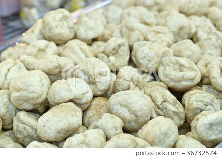 fried meatballs at street food 36732574