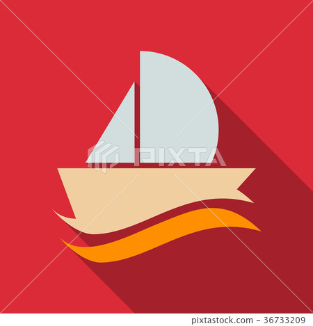 yacht vector icon in flat style with shadow 36733209