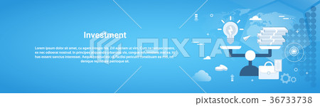 Investment Money Business Horizontal Web Banner Investment Money Business Horizontal Web Banner 36733738