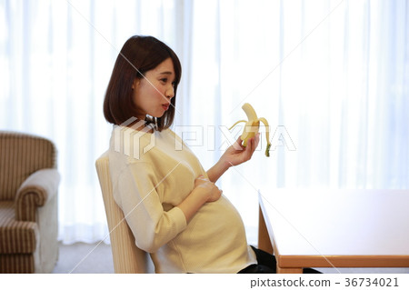 吃香蕉的產科婦女 36734021