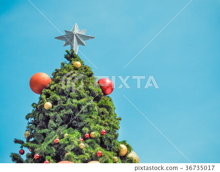 Christmas fir tree with ball decorations. 36735017