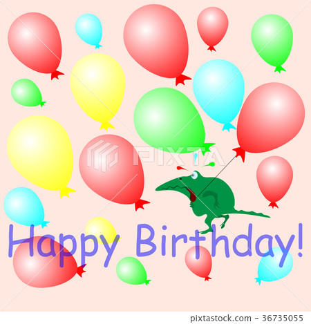 greeting card Happy Birthday balls and crocodile greeting card Happy Birthday balls and crocodile 36735055