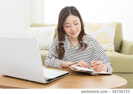 Woman using a laptop 36736733