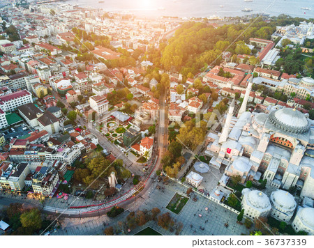 Aerial Footage of Sultanahmet, Blue Mosque 36737339