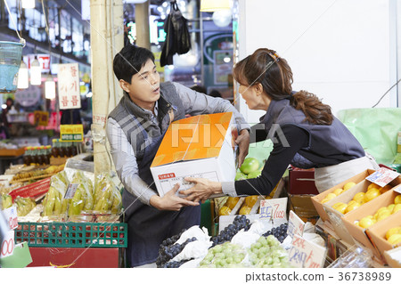 中年，商人，傳統市場 36738989