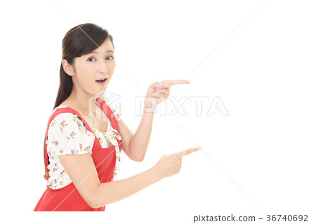 A housewife with a surprised expression A housewife with a surprised expression 36740692