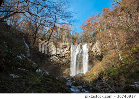 Ashiribetsu waterfall Waterfall with rainbow over 36740917