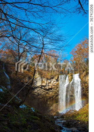 Ashiribetsu waterfall Waterfall with rainbow over 36741006