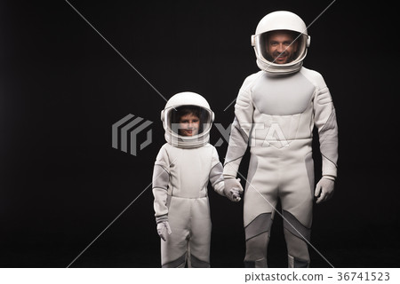 Trained spacemen are smiling together 36741523