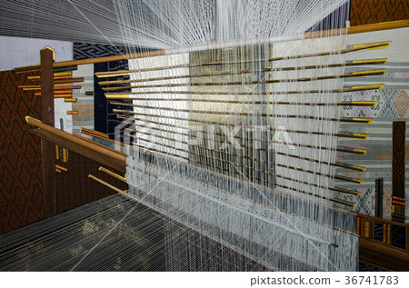 Thai traditional silk hand weaving process Thai traditional silk hand weaving process 36741783