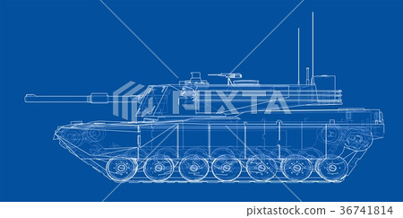 Blueprint of realistic tank 36741814
