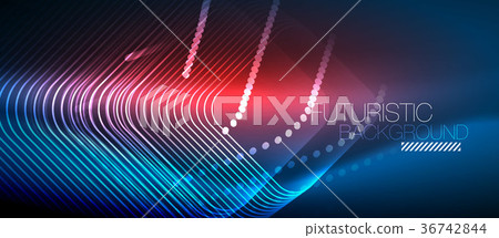 Neon glowing techno lines 36742844