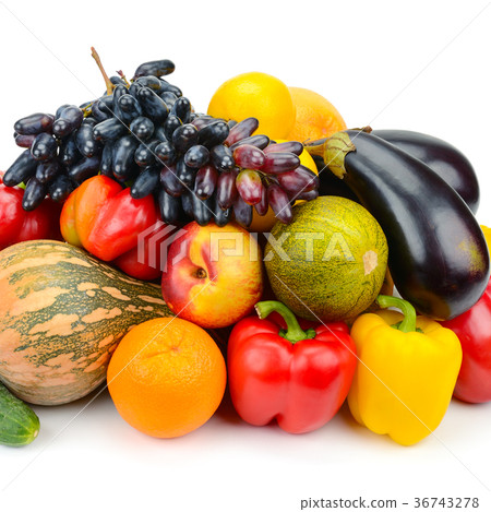 fruits and vegetables isolated on white fruits and vegetables isolated on white 36743278