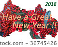 簡單的新年賀卡NewYear卡與Nanten（南十）的主題 36745426