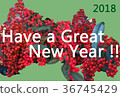 簡單的新年賀卡NewYear卡與Nanten（南十）的主題 36745429