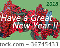 簡單的新年賀卡NewYear卡與Nanten（南十）的主題 36745433