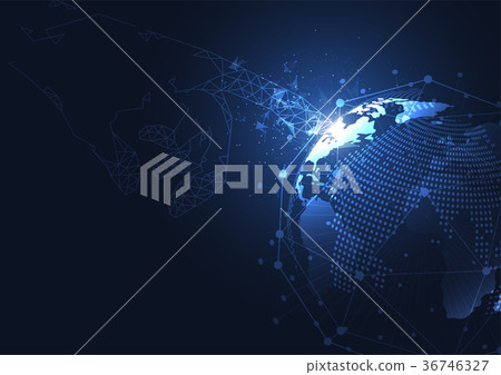 Global network connection. World map point 36746327