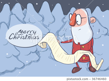 Christmas card of funny Santa Claus in glasses 36746460