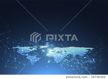 Global network connection. World map point 36746498