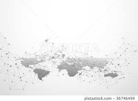 Global network connection. World map point 36746499