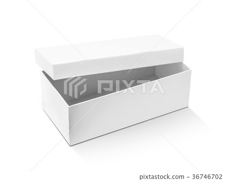 opened white laminated cardboard paper box opened white laminated cardboard paper box 36746702