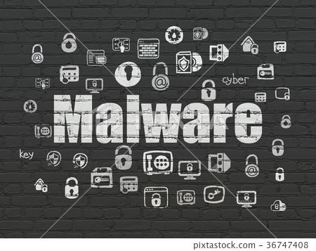 Privacy concept: Malware on wall background 36747408
