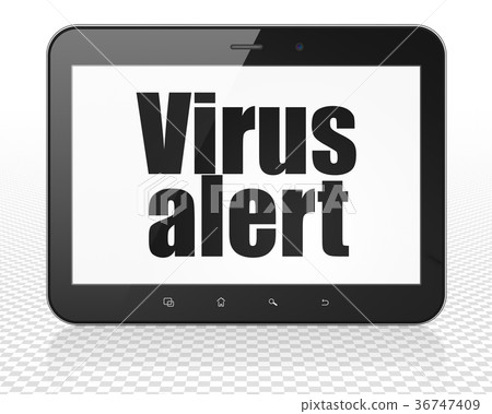 Security concept: Tablet Pc Computer with Virus 36747409