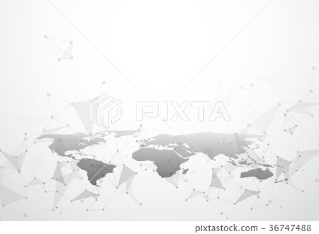Global network connection. World map point Global network connection. World map point 36747488