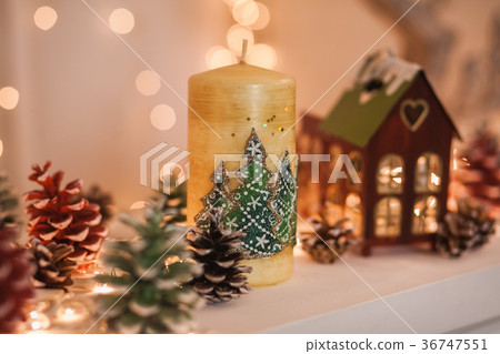cute elements of cozy winter Xmas interior 36747551