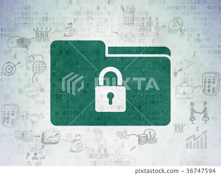 Business concept: Folder With Lock on Digital Data Business concept: Folder With Lock on Digital Data 36747594