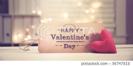 Valentine's Day message with a red heart Valentine's Day message with a red heart 36747818