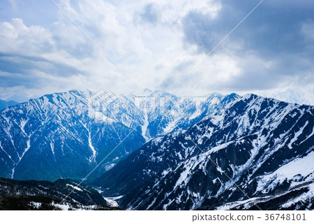 Snowy northern Alps (viewing Mt. Nobokudake from Mount Ashigatake) 36748101