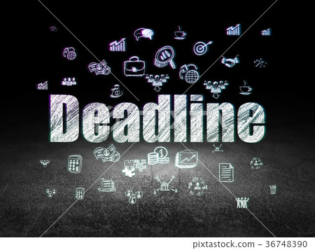 Business concept: Deadline in grunge dark room Business concept: Deadline in grunge dark room 36748390