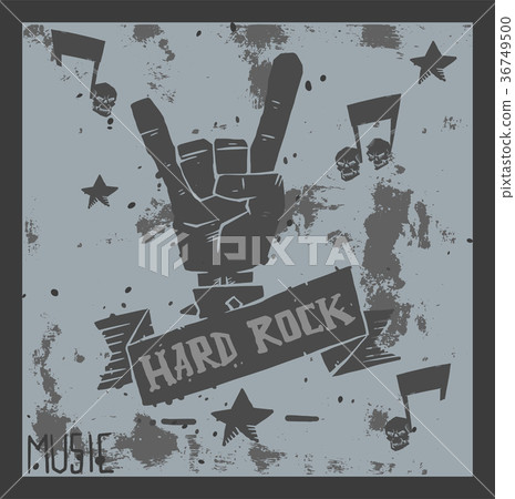 Heavy rock music badge vector background vintage Heavy rock music badge vector background vintage 36749500