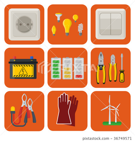 Energy electricity vector power icons battery Energy electricity vector power icons battery 36749571