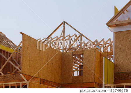 Construction of roof wood frame Construction of roof wood frame 36749676