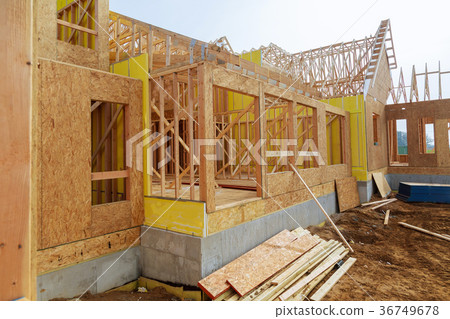New Construction Wood Home Framing Abstract. New Construction Wood Home Framing Abstract. 36749678