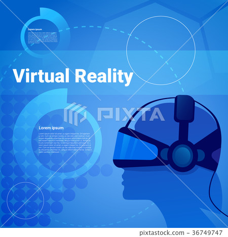 Human Head Wearing Vr Glasses Virtual Reality 36749747