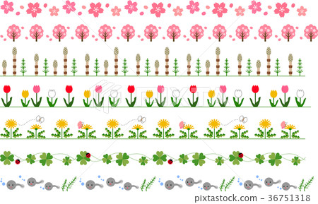 Spring decoration line - Stock Illustration [36751318] - PIXTA