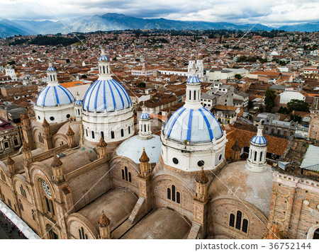 Aerial View of New Cathedral in center of Cuenca Aerial View of New Cathedral in center of Cuenca 36752144