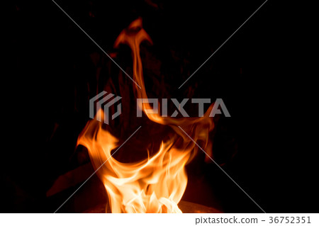 Fire flame on black background. 36752351