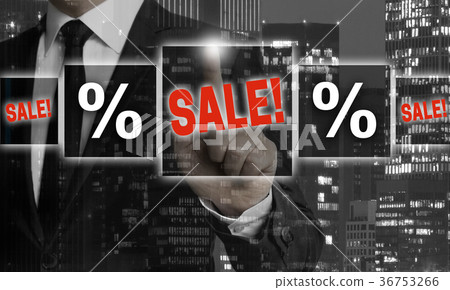 Sale box concept is shown by businessman 36753266