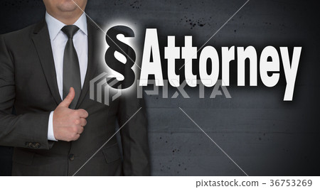 Attorney concept and businessman with thumbs up 36753269
