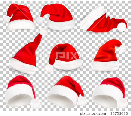 Collection of red santa hats  36753650