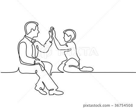 Father and son sitting together Father and son sitting together 36754508