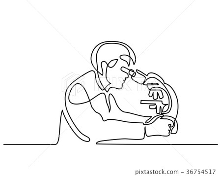 Scientist man looking through microscope 36754517